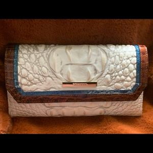 NWT Brahmin Tri-Color Modern Checkbook Wallet, Pearl Presley